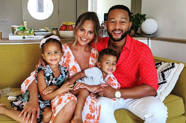 Chrissy Teigen, John Legends, Luna and Miles.
