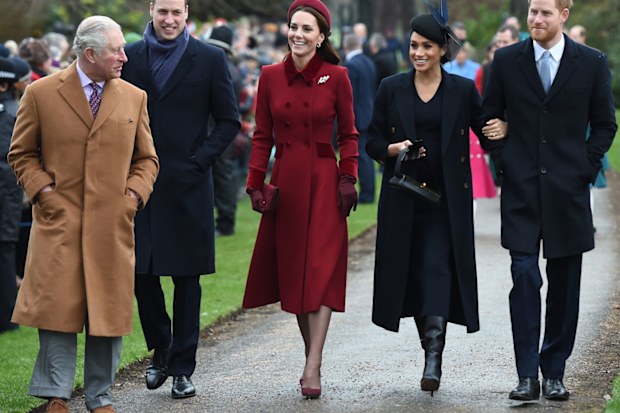 The royal family leaves church, Christmas 2018