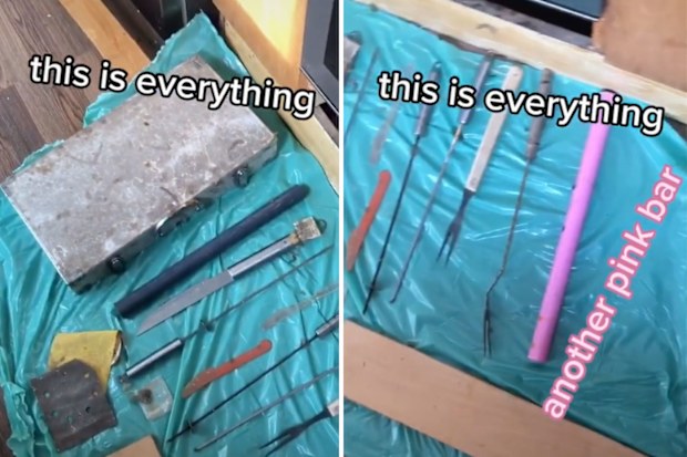 Woman's series of discoveries behind oven