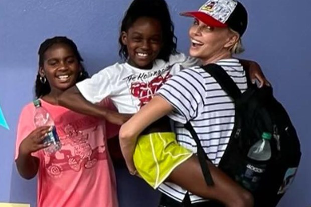 Charlize Theron and daughters