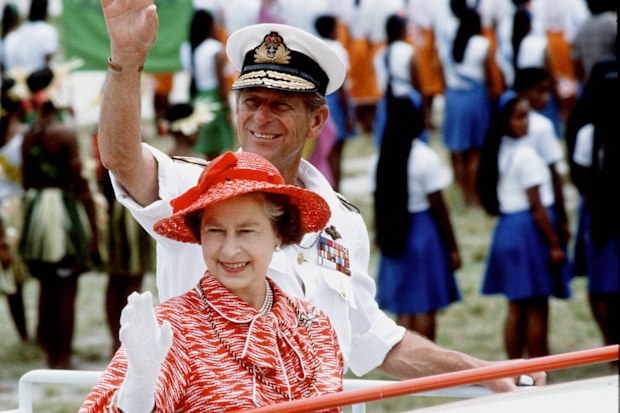 The Queen And Prince Philip On Tour In Kiribati, South Pacific 