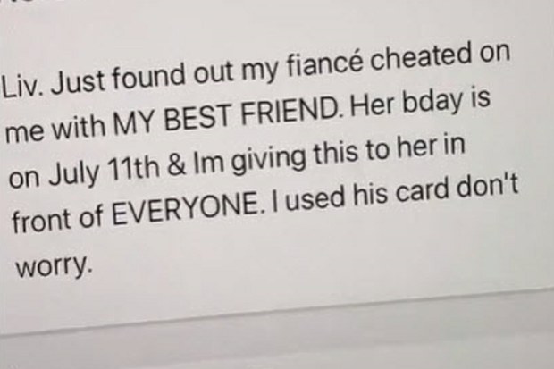 Cheating friend boyfriend gift