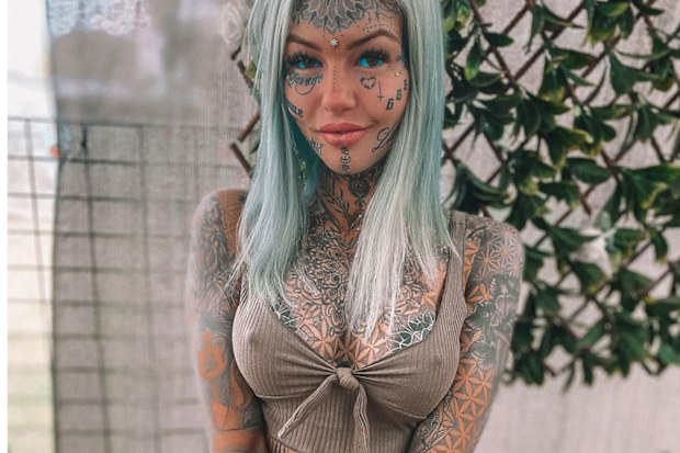 Amber Luke has over 200 tattoos on her body