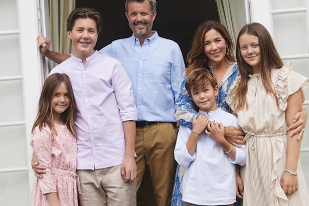 Princess Mary, Prince Frederik, and their children (L-R) Princess Josephine, nine, Prince Christian, 15, Prince Vincent, nine, Princess Isabella, 13