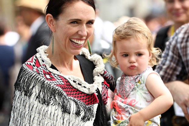 Jacinda Ardern and daughter Neve.