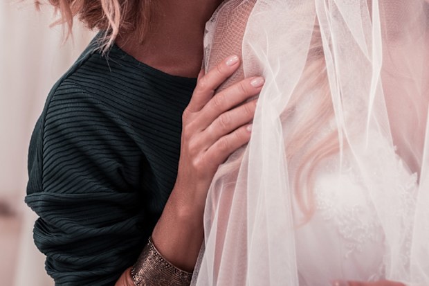 Woman and daughter wedding dresses