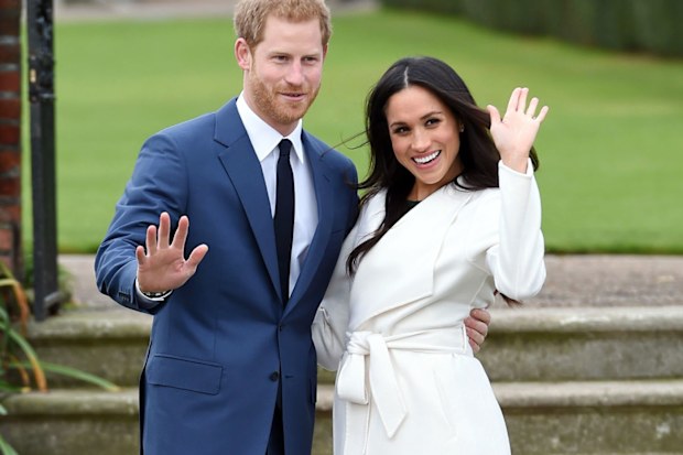 Prince Harry and Meghan Markle announce their engagement at Kensington Palace in November 2017.