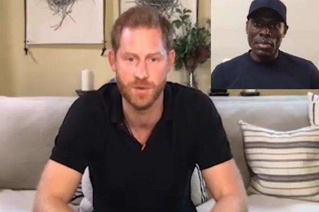 Patrick Hutchinson with Prince Harry racism Meghan protests