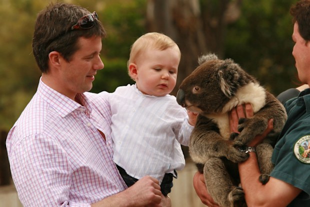 Prince Frederik with son Prince Christian during a trip to Australia in 2006.