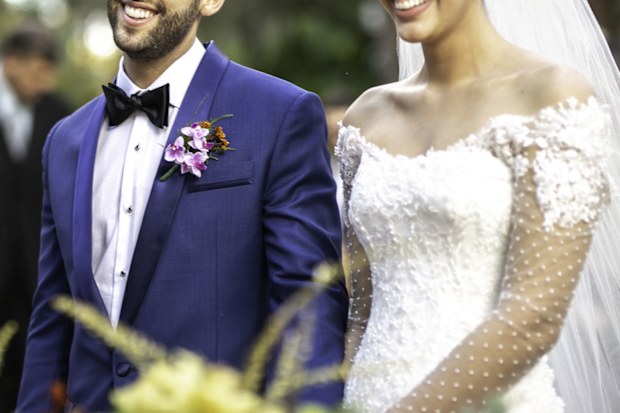Bride and groom at wedding