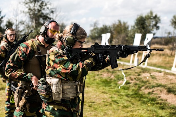 Princess Elisabeth of Belgium doing military training