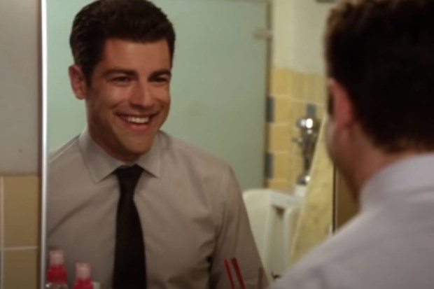Schmidt talking to the mirror in New Girl.