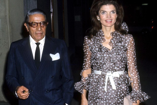 Jackie Onassis and husband Aristotle Onassis (Photo by Tom Wargacki/WireImage)