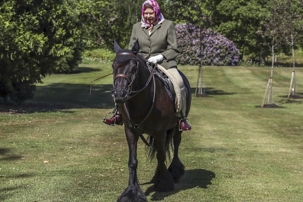 Queen riding pony during lockdown