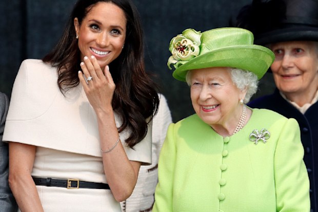 Queen Elizabeth and Meghan Markle.