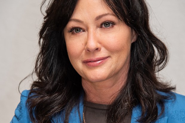 Shannen Doherty at the BH90210 press conference on August 8, 2019 in Beverly Hills, California. 