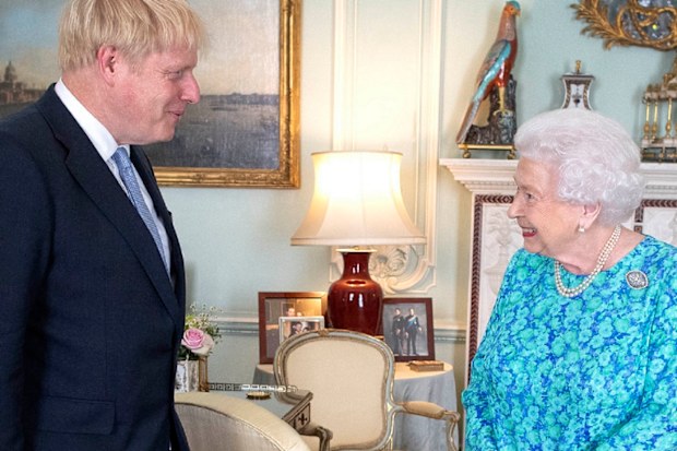 Queen Elizabeth and Boris Johnson