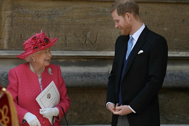 Prince Harry with grandmother Queen Elizabeth