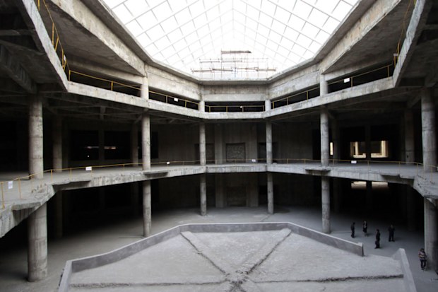 One of three atriums wings on the ground and mezzanine floors.