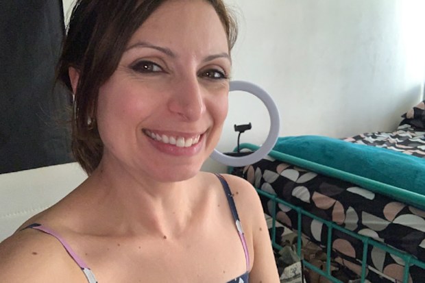Jo Abi at home vacuum cleaning