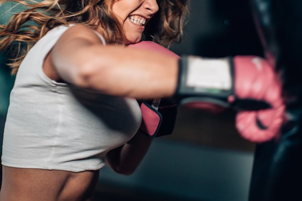 Woman boxing