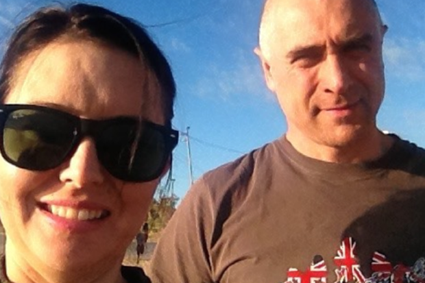 Wayne Schwass with wife Rachel who urged him to get help during his struggle with depression.