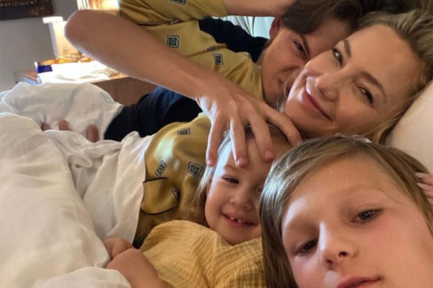 Kate Hudson with her three children.