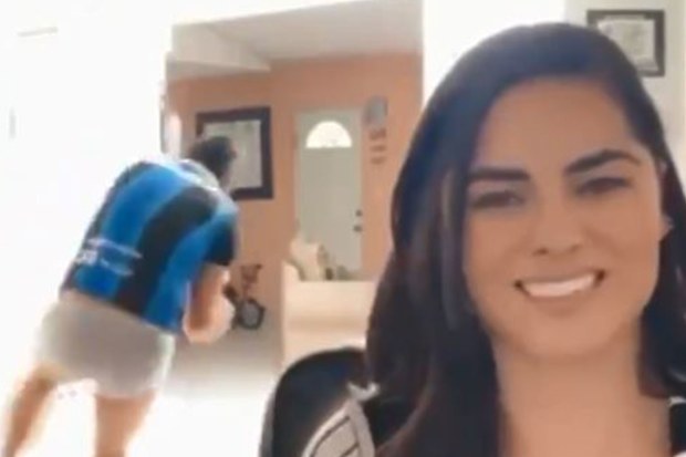 Man caught in underpants during girlfriend's work conference call.