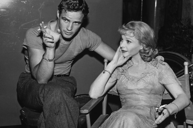 Marlon Brando and Vivien Leigh on the set of A Streetcar Named Desire