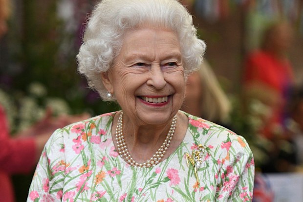 Britain's Queen Elizabeth II attends an event in celebration of 'The Big Lunch 'initiative, during the G7 summit in Cornwall, England, Friday June 11, 2021. (Oli Scarff/Pool Photo via AP)