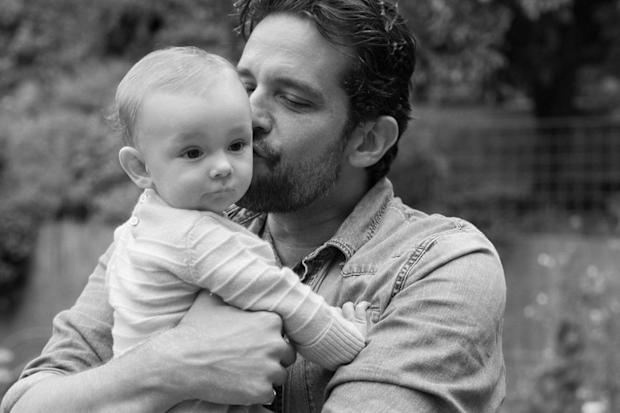 Nick Cordero and his son