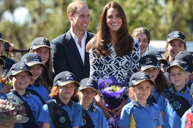 Prince William and Kate Middleton in Winmalee, 2014.