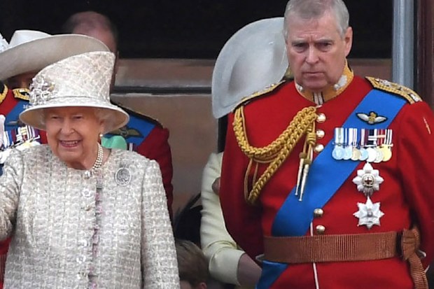 Prince Andrew and Queen Elizabeth.