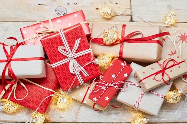 Wrapped Christmas gifts.