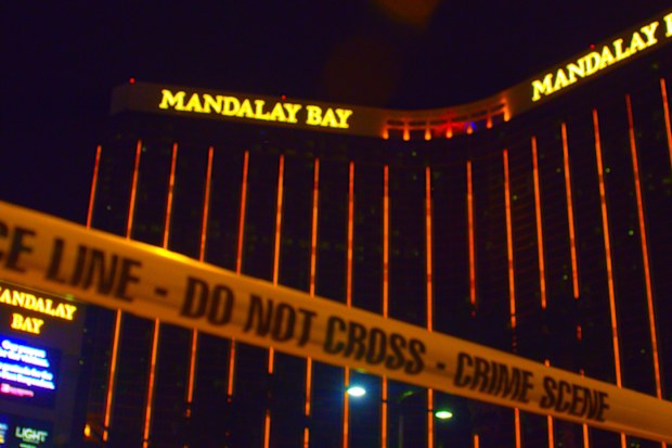 A photograph of the Mandalay Bay Hotel, owned by MGM Resorts, where Stephen Paddock conducted the deadliest mass shooting in US history.