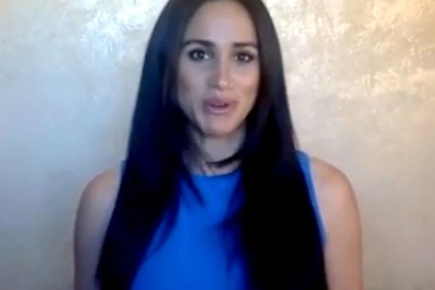 Meghan Markle speaking at the Girl Up Leadership Summit 2020