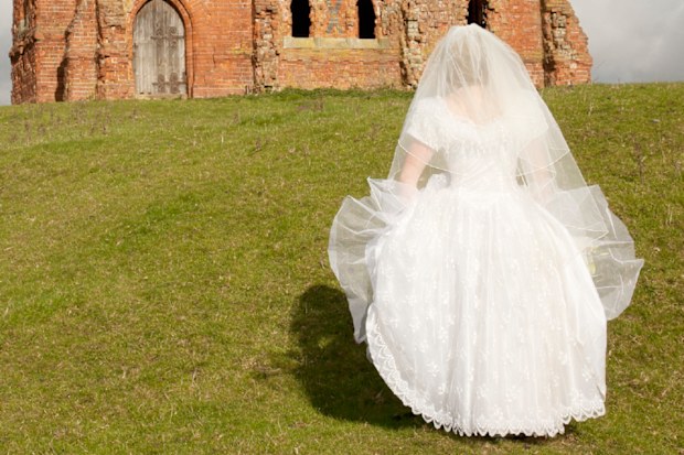 Bride arriving to funeral
