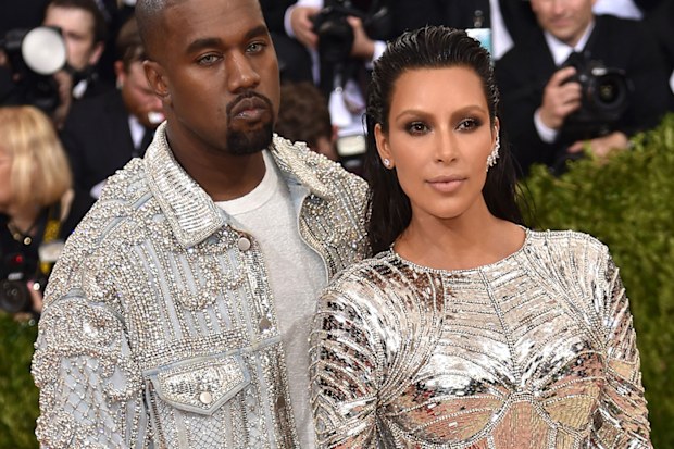 Kanye West and Kim Kardashian at the Costume Institute Gala at Metropolitan Museum of Art on May 2, 2016 in New York City