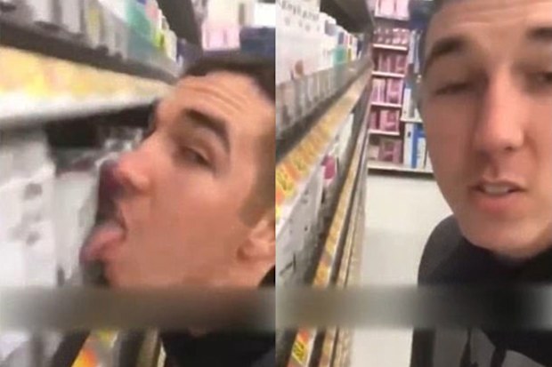 Man films himself licking toiletries in supermarket amid coronavirus crisis