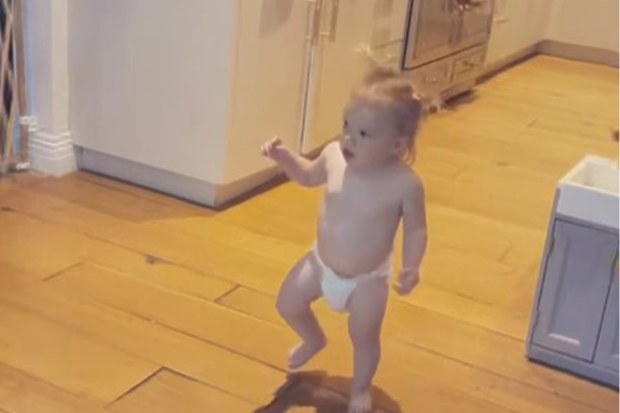 Baby walking.