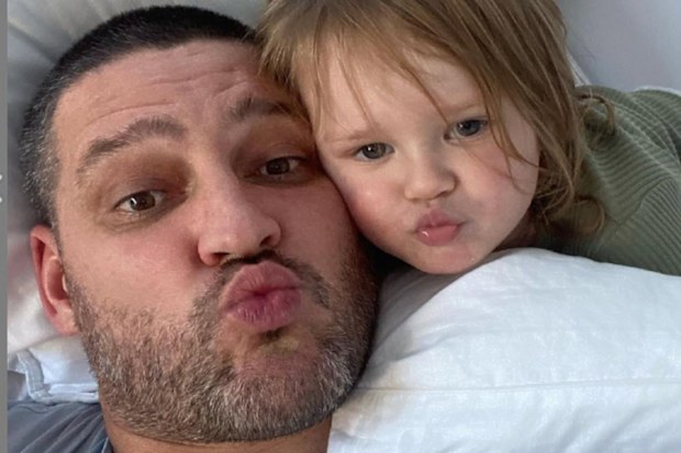 Brendan Fevola and youngest daughter Tobi.