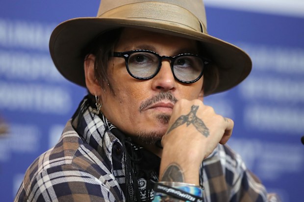 Johnny Depp attends the "Minamata" press conference during the 70th Berlinale International Film Festival Berlin at Grand Hyatt Hotel on February 21, 2020 in Berlin, Germany