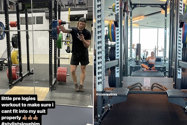David Genat and Rebecca Harding work out before the Logies 2023