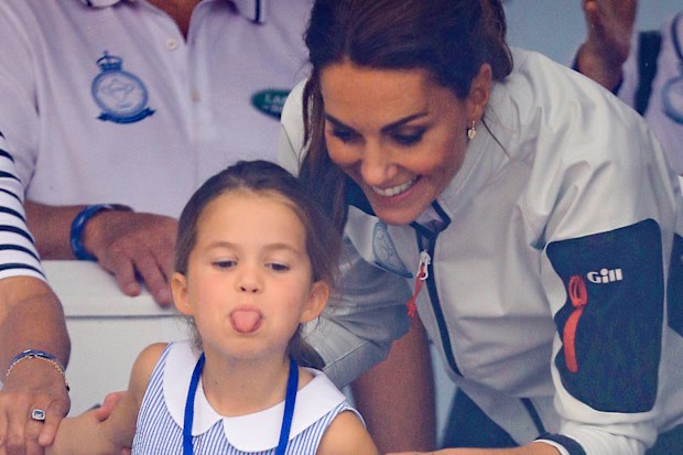 Princess Charlotte of Cambridge and Catherine, Duchess of Cambridge having fun at the inaugural Kings Cup regatta