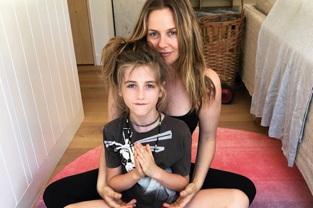 Alicia Silverstone and her son Bear
