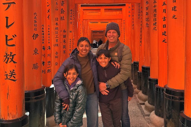 Lavania Parker with her husband and two children on a recent family holiday to Japan.