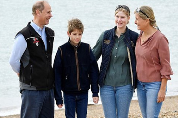The Duke and Countess of Wessex with children Louisa, 16, and James, 12.
