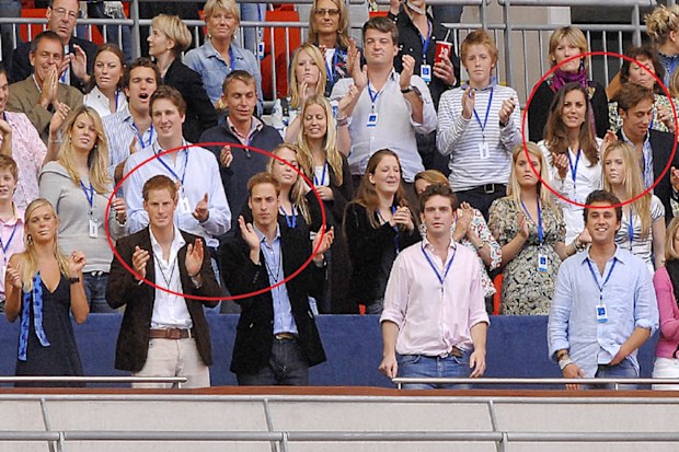 Prince William and Prince Harry at Diana tribute concert in 2007 at Wembly Stadium.