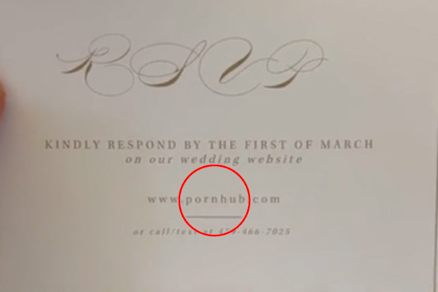 Blushing bride @Squidward.Tentacles' X-rated mistake on wedding invite