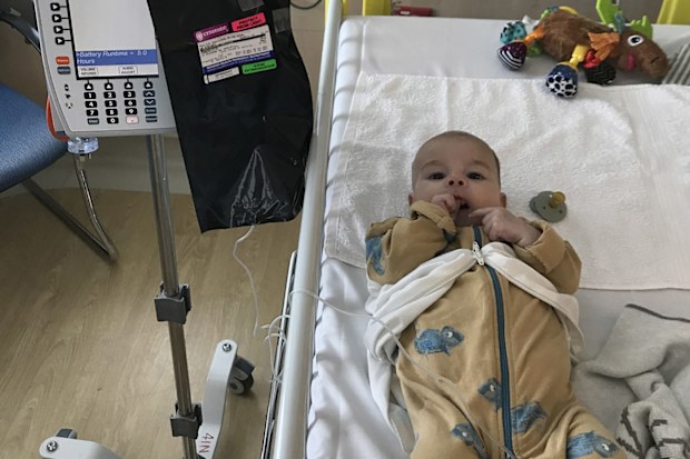 Patrick Zahra during cancer treatment.